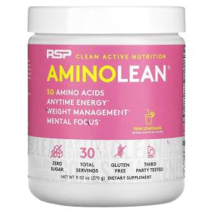 Аминокислоты RSP Nutrition AminoLean Anytime Energy со вкусом розового лимонада, 270 г