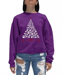 Женская толстовка с круглым вырезом и принтом «Рождественская елка» LA Pop Art, фиолетовый