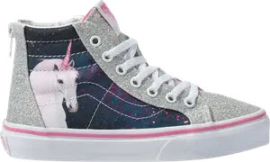 Кеды Vans Sk8-Hi Zip Kids Digi Unicorn, серебряный