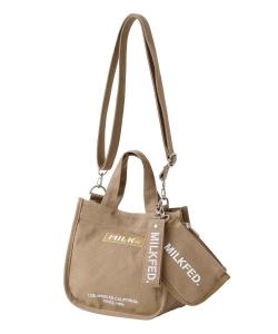 Мини-сумка через плечо с вышивкой и ремешком Milkfed., цвет Beige