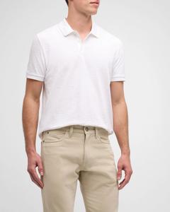 Классическая рубашка-поло из хлопка Vince, цвет White