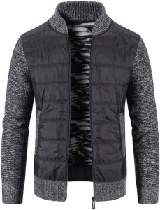 Мужской кардиган с воротником стойкой и карманами