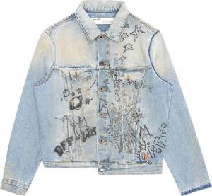 Куртка Off-White Wizard Slim Deconstructed Jacket 'Extreme Bleach', черный