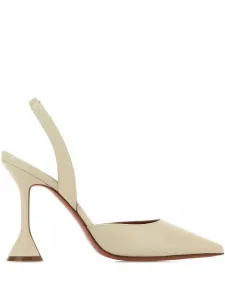 Кожаные туфли-слингбэки Holli на каблуке 95 мм Amina Muaddi, нейтральный