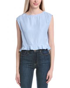 Топ с рюшами и вырезом-лодочкой от WeWoreWhat, синий