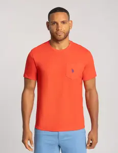 Футболка U.S. Polo Assn Small Logo Pocket, красно-оранжевый