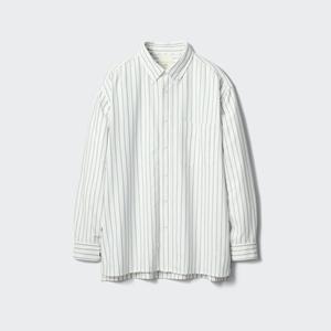 Рубашка Uniqlo Oxford Oversize Striped, белый