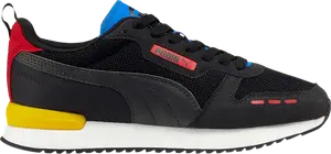 Кроссовки Puma R78 Black High Risk Red, черный