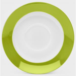 Блюдце van Well Vario из фарфора, подходит для посудомоечной и микроволновой печи, Ø 14,5 см Van Well, зеленый/белый