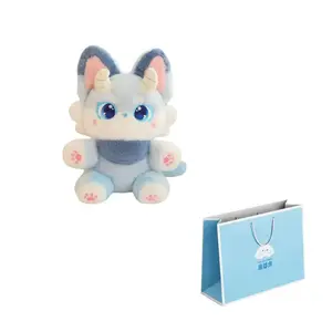 Милые мягкие очаровательные плюшевые куклы лис-демонов высотой 35см/50см Nodding Bud Bug, синий