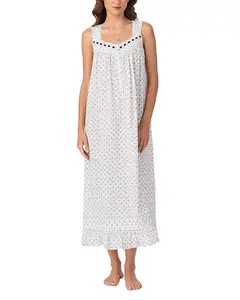 Ночная рубашка балетная без рукавов из хлопчатобумажной ткани "Эйлин". Eileen West, белый