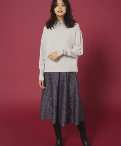 Расклешенная юбка с геометрическим цветочным жаккардовым узором Suite, цвет Rose Purple [011]