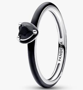 Кольцо Pandora Black Chakra Heart, серебро/черный