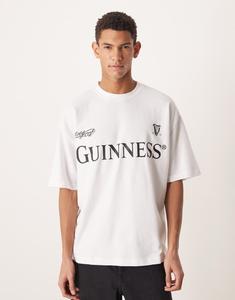 Футболка Asos Design Unisex Oversized, белый/принт Guinness