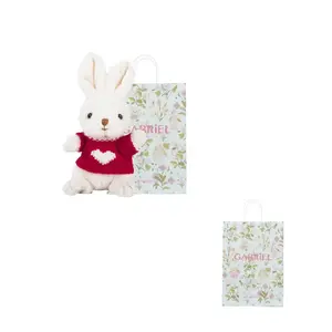 Свитер с сердцем Кролик Белый Маленькие кролики Плюшевые куклы Высота 15CM/25CM GABRIEL, Xiao Du Mi-W3529