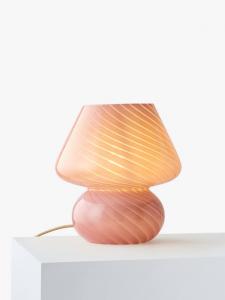 Стеклянная настольная лампа в виде гриба John Lewis, Plaster Pink