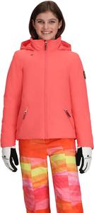 Лыжная куртка Obermeyer Girls Rylee, утепленная и водонепроницаемая, с системой продленного ношения, Pink Wild Coral