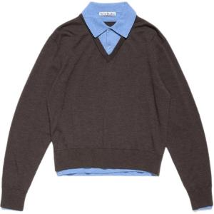 Женская трикотажная коллекция весна-лето 2026 Acne Studios, коричневый/синий