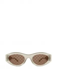 Солнцезащитные очки с логотипом и геометрической оправой Gucci, желтый