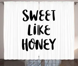 Штора ABAKUHAUS Рустикальная пословица, монохромный романтический текст, универсальные ленточные шторы для гостиной с петлями и крючками, 280 x 225 см, цвет: антрацитовый серый и белый Abakuhaus