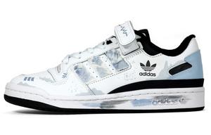 Кеды, скейтборд обувь FORUM унисекс низкий верх белый/черный/синий Adidas Originals