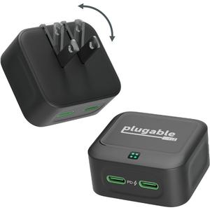Зарядное устройство Plugable 40W Dual USB-C Wall Charger (Black) PS-40C2B