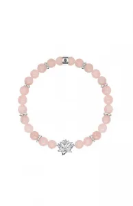 Обновление эмоций — браслет с подвеской в виде лотоса из розового кварца Karma And Luck, pink/silver