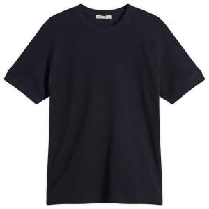 Футболка с вафельным принтом Ymc, синий