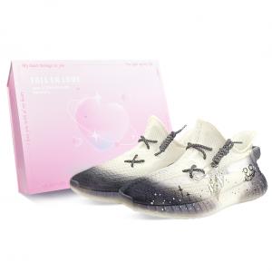 Adidas Originals Yeezy Boost 350 V2 низкие повседневные кроссовки унисекс белые с фиолетовым, цвет White