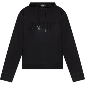 Худи с декоративными элементами и шнурком DSQUARED 2, черный