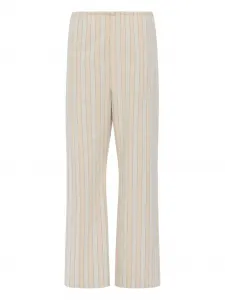 Брюки с карманами в полоску Maison Margiela, бежевый
