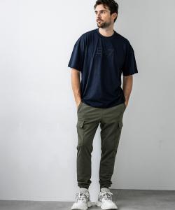 Футболка с коротким рукавом EMPORIO ARMANI EA7 с тисненым логотипом