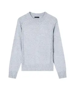 Свитер с круглым вырезом и стандартным кроем Armani Exchange, серый