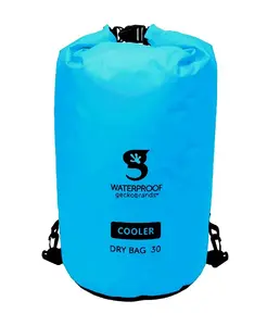 Сумка-холодильник Dry Bag объемом 30 литров с ремнями Geckobrands, синий