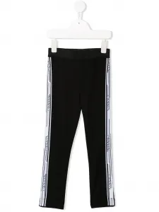 Леггинсы с лампасами и логотипом Lanvin Enfant, черный