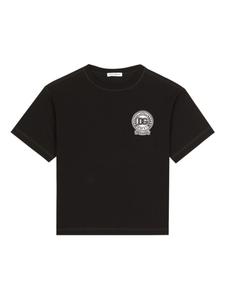 Dolce & Gabbana Kids футболка с вышивкой DG, черный