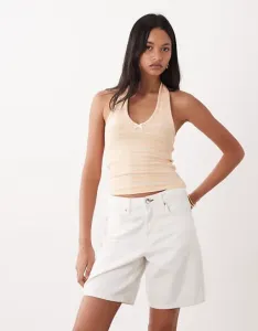 Топ Miss Selfridge с воротником-халтер в полоску и отделкой пико