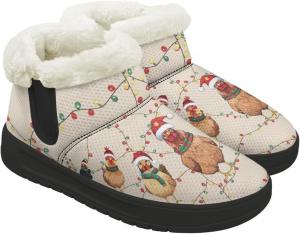 Женские зимние снежные ботинки, теплые ортопедические туфли, кроссовки на липучке с поддержкой свода, мягкие ботиночки для улицы Chririnla, Christmas Hen