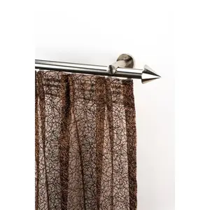 Карниз GRAND Ø 20 мм, 1-рядный, длина по желанию, комплект для штор, простая настенная установка, удлиняемый, с отделкой под нержавеющую сталь Garesa, Edelstahlfarben