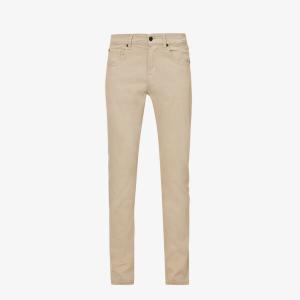 Джинсы прямого кроя из эластичного денима с фирменной нашивкой и петлями для ремня 7 For All Mankind, бежевый