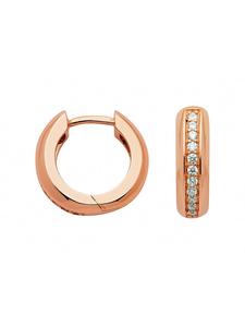 Adeliás Женские серьги-кольца из серебра 925 пробы с цирконием, диаметр 14,3 мм, розового цвета