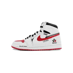 Air 1 Racing амортизирующие высокие винтажные баскетбольные кроссовки Unisex красные Jordan, белый