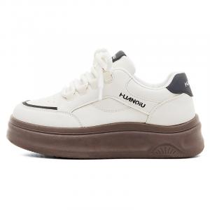 HUANQIU Нескользящие, легкие, дышащие, низкие, женские, кроссовки для скейтбординга, бежево-черные