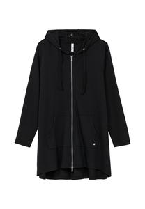 Длинная куртка-рубашка удлиненного кроя, изготовлена ​​из мягкого материала интерлок Sheego, черный