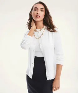 Кардиган с круглым вырезом из хлопка Supima