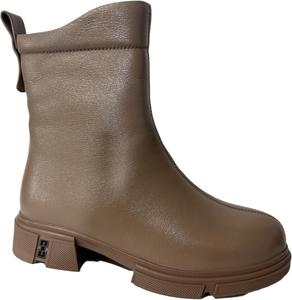 Классические женские ботильоны, кожа, подошва на платформе, массивный боевой стиль, повседневные зимние ботинки Generic, Apricot