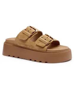 Кожаные тапочки Casadei, бежевый