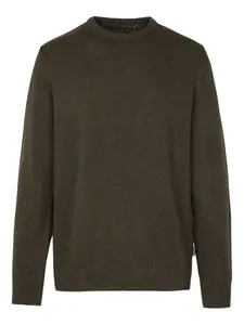 Шерстяной свитер с нашивками на локтях Barbour, зеленый