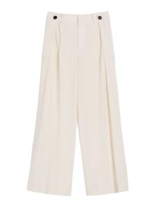 Брюки Bershka Wide leg Pleat-Front Pants, экрю