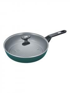 Сковорода для тушения диаметром 28 см со стеклянной крышкой, алюминиевая, переработанная - Eco Recycle+ зеленого цвета Berndes